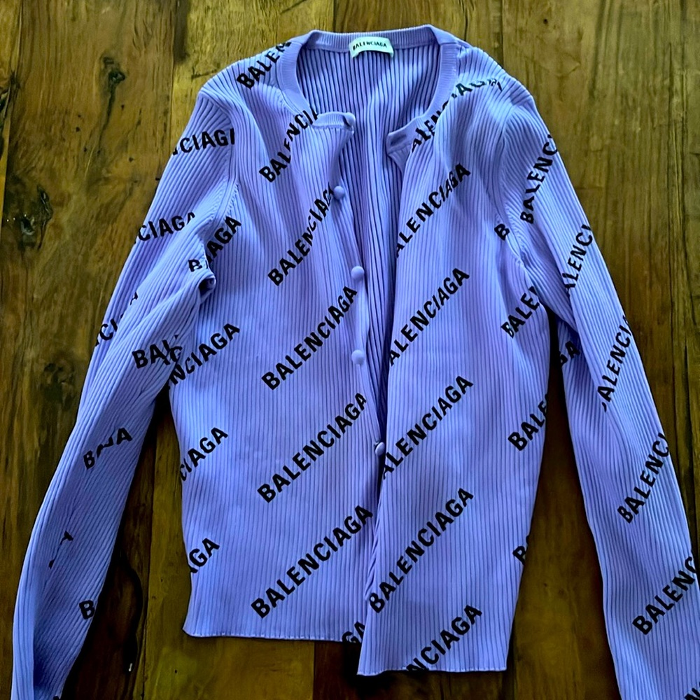 Purple balenciaga button up stretchy